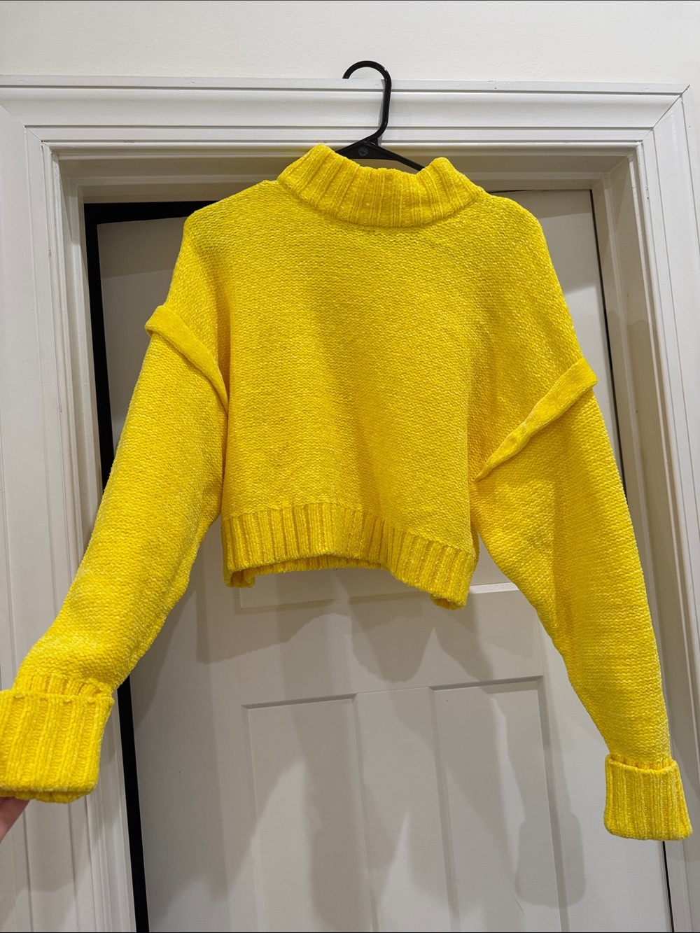 Urban Outfitters Cropped Yellow Mock-Neck Sweater - Women's